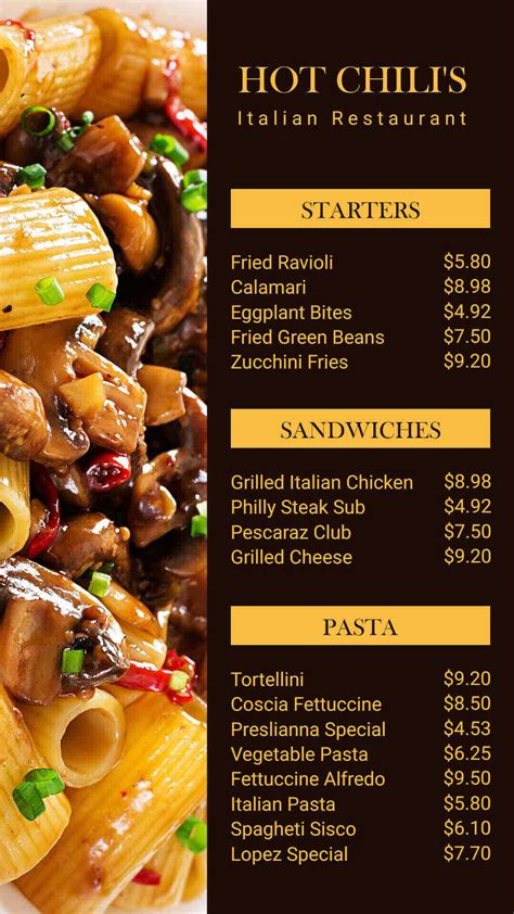 Our menus 